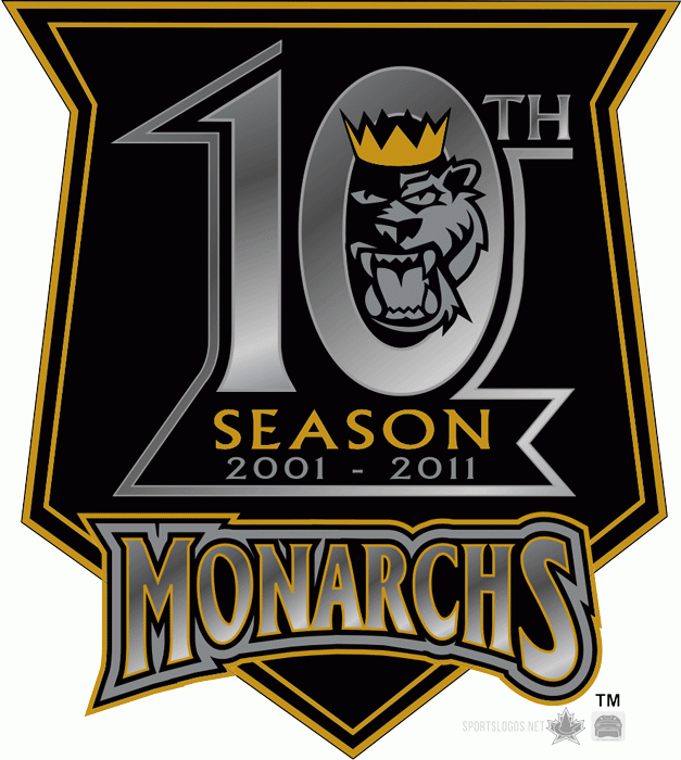 Manchester Monarchs 2010 11 Anniversary Logo iron on transfers for T-shirts